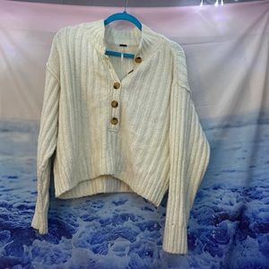 White cropped Free People Sweater